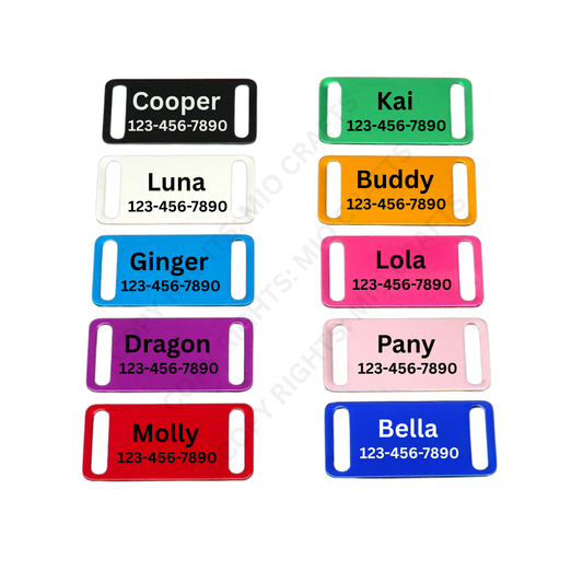 Personalized Slide-On Pet Tag – Engraved Silent Dog ID Tag, Noiseless Cat Collar