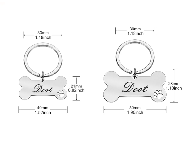 Stainless Steel Personalized Dog Pet tags Double Side Engraved ID Dog Cat Tag