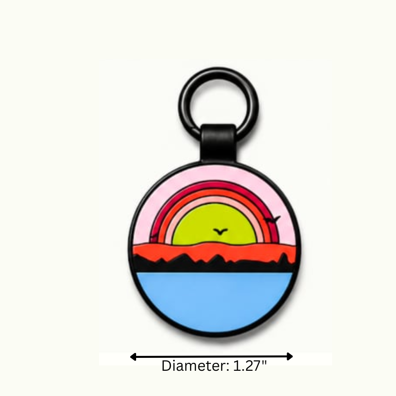 Personalized Scenic Silicone Round Pet ID Tag – Custom Dog & Cat Name Tag