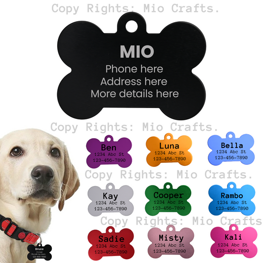 Custom Double-Sided Aluminum Dog & Cat Name Tag