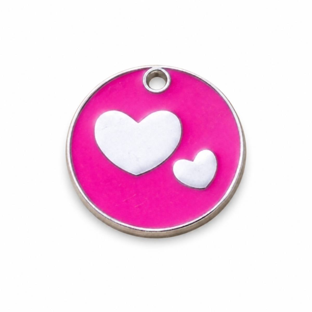 Personalized Enamel Double Heart Round Pet ID Tag, Custom Dog and Cat Name Tag with Phone Number (Copy)