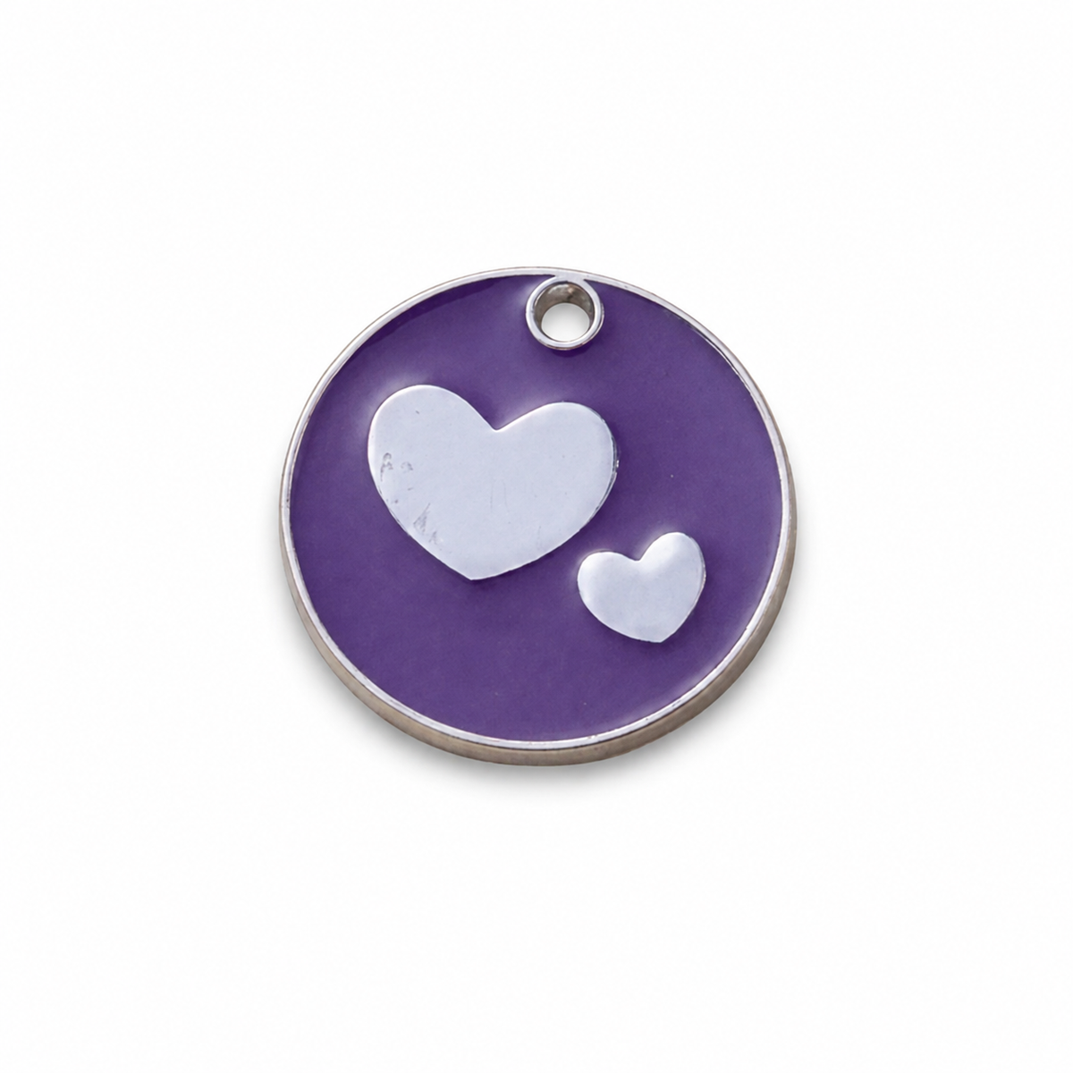 Personalized Enamel Double Heart Round Pet ID Tag, Custom Dog and Cat Name Tag with Phone Number (Copy)