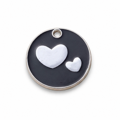 Personalized Enamel Double Heart Round Pet ID Tag, Custom Dog and Cat Name Tag with Phone Number (Copy)
