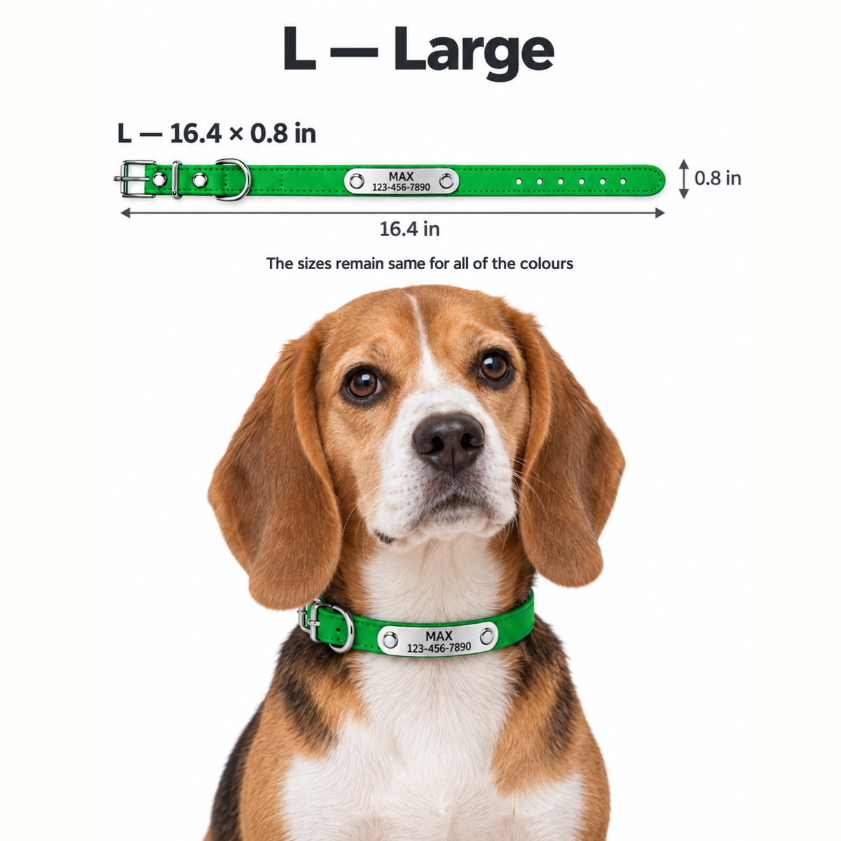 Personalized Rectangle Stainless Steel Slide-On Pet ID Tag – Custom Engraved Dog & Cat Collar Name Plate (Copy)