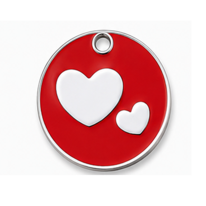 Personalized Enamel Double Heart Round Pet ID Tag, Custom Dog and Cat Name Tag with Phone Number (Copy)