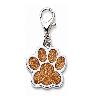 Personalized Glitter Paw Pet ID Tag with Lobster Clasp, Custom Engraved Stainless Steel Dog and Cat Collar Tag
