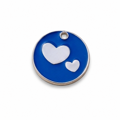 Personalized Enamel Double Heart Round Pet ID Tag, Custom Dog and Cat Name Tag with Phone Number (Copy)