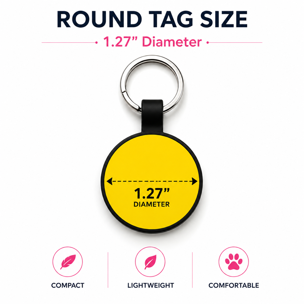 Personalized Silicone Round Pet ID Tag – Custom Dog & Cat Name Tag with Phone Number