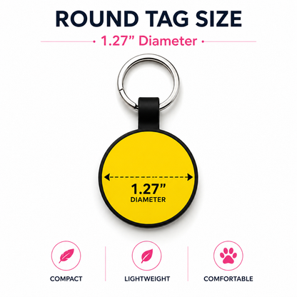 Personalized Silicone Round Pet ID Tag – Custom Dog & Cat Name Tag with Phone Number