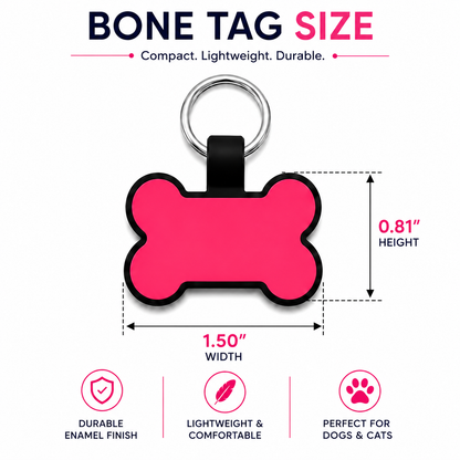 Personalized Silicone Bone Pet ID Tag – Custom Dog & Cat Name Tag with Phone Number