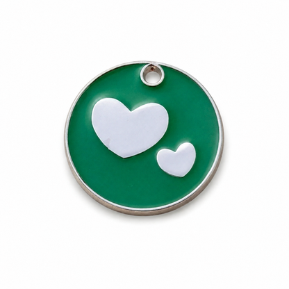 Personalized Enamel Double Heart Round Pet ID Tag, Custom Dog and Cat Name Tag with Phone Number (Copy)