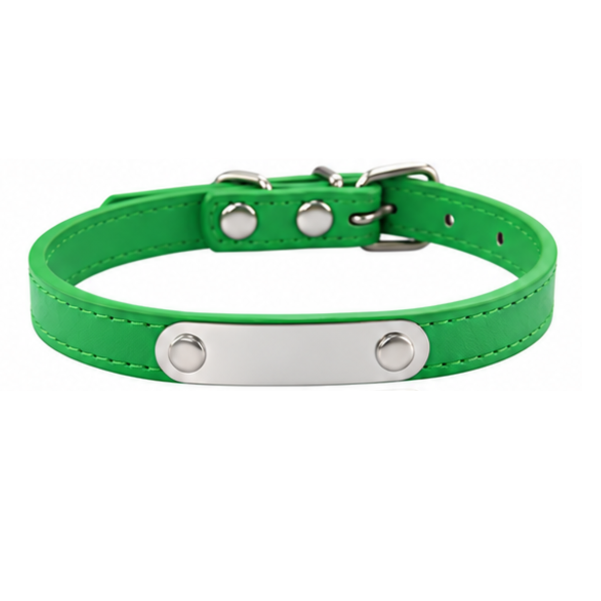 Personalized Rectangle Stainless Steel Slide-On Pet ID Tag – Custom Engraved Dog & Cat Collar Name Plate (Copy)