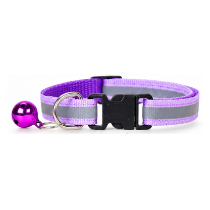 Reflective Dog, Cat Collar with Bell – Adjustable Nylon Safety Collar for Cats and Kittens
