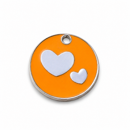 Personalized Enamel Double Heart Round Pet ID Tag, Custom Dog and Cat Name Tag with Phone Number (Copy)