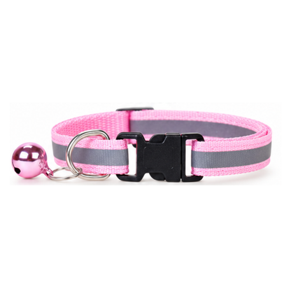 Reflective Dog, Cat Collar with Bell – Adjustable Nylon Safety Collar for Cats and Kittens