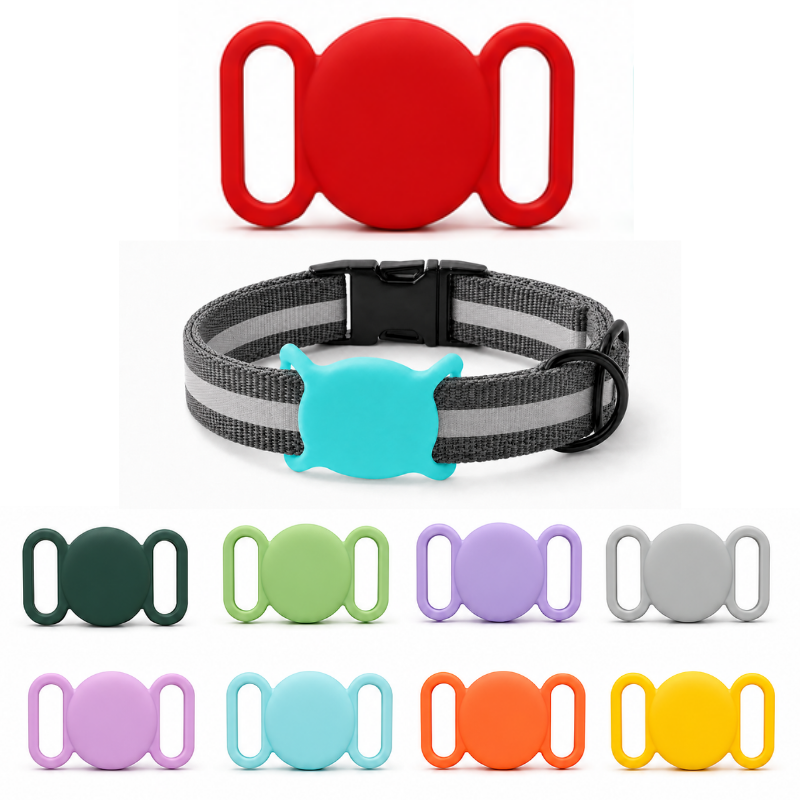 Silicone AirTag Round Holder for Dog & Cat Collars – Secure Pet Tracking Case