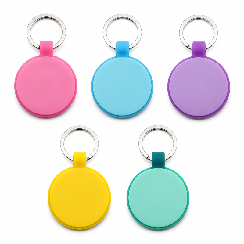 Personalized Round and Heart Silicone Pet Tag Engraved Dog Tag Cat Tag Silent Name Tag