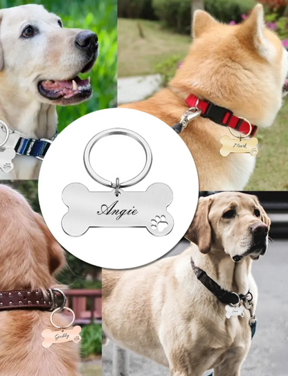 Stainless Steel Personalized Dog Pet tags Double Side Engraved ID Dog Cat Tag