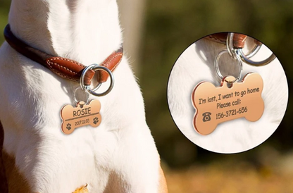 Stainless Steel Personalized Dog Pet tags Double Side Engraved ID Dog Cat Tag