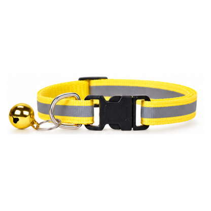 Reflective Dog, Cat Collar with Bell – Adjustable Nylon Safety Collar for Cats and Kittens