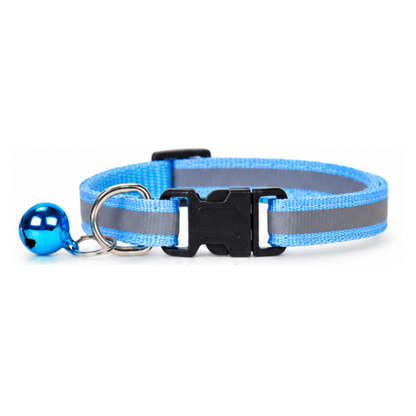 Reflective Dog, Cat Collar with Bell – Adjustable Nylon Safety Collar for Cats and Kittens
