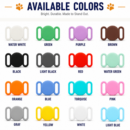 Silicone AirTag Round Holder for Dog & Cat Collars – Secure Pet Tracking Case