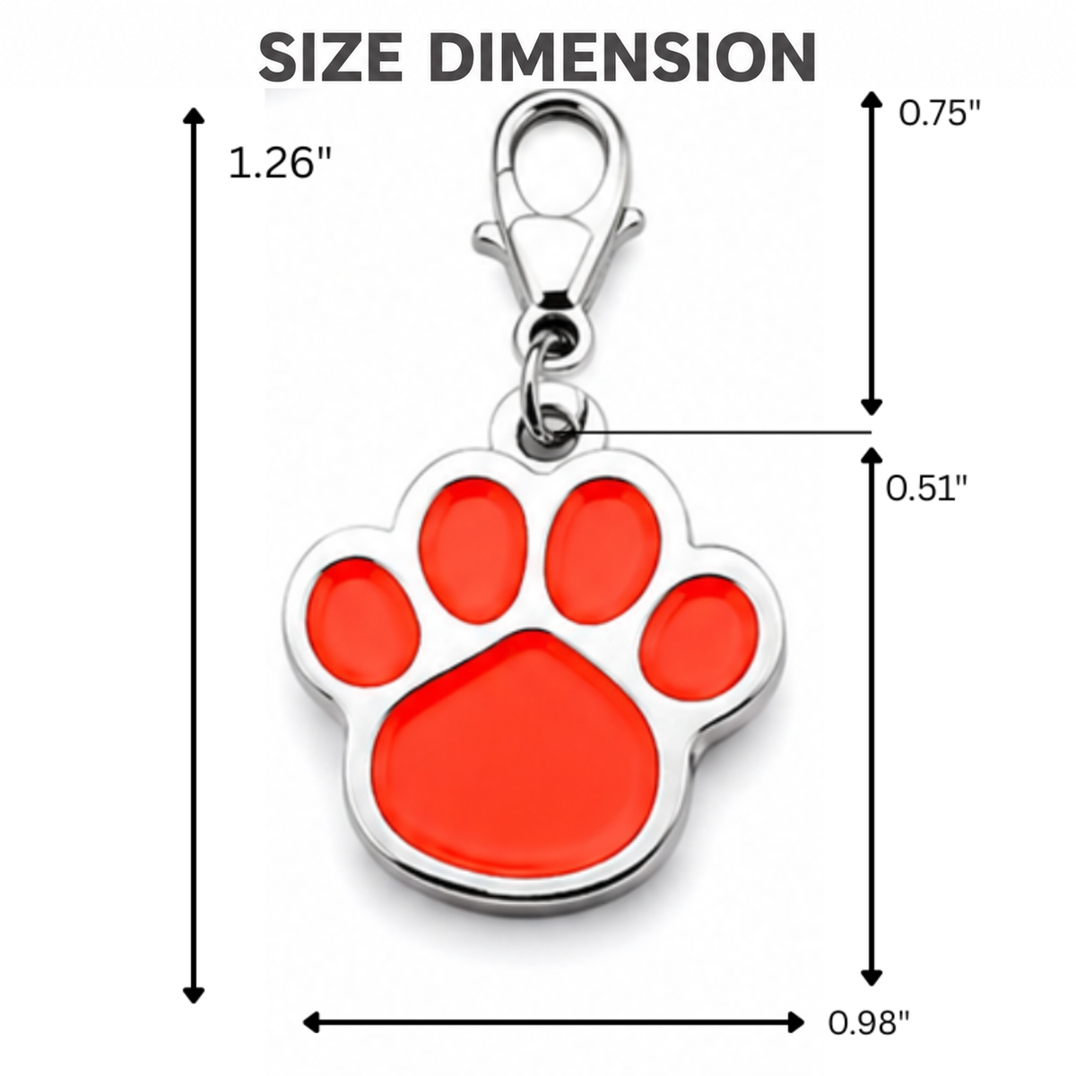 Personalized Paw Shaped Pet ID Tag, Custom Dog and Cat Name Tag with Phone Number