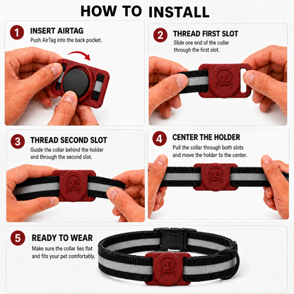 Silicone AirTag Holder for Dog & Cat Collars – Secure Pet Tracking Case