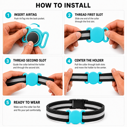 Silicone AirTag Round Holder for Dog & Cat Collars – Secure Pet Tracking Case