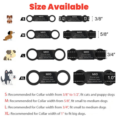 Personalized Slide-On Silicone & Metal Pet ID Tag BLK & SIL