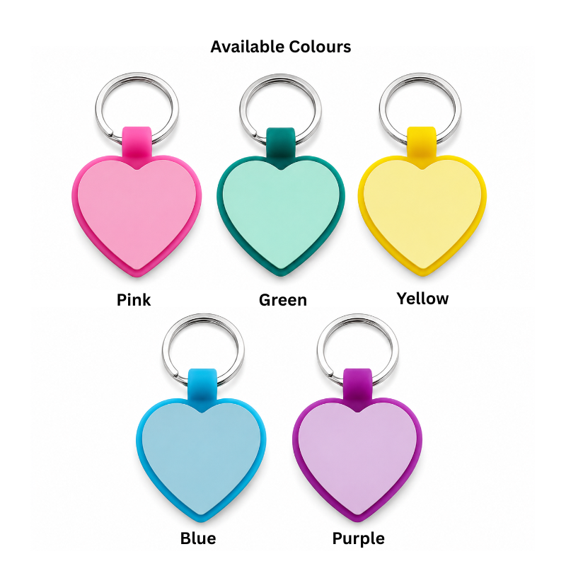 Personalized Round and Heart Silicone Pet Tag Engraved Dog Tag Cat Tag Silent Name Tag