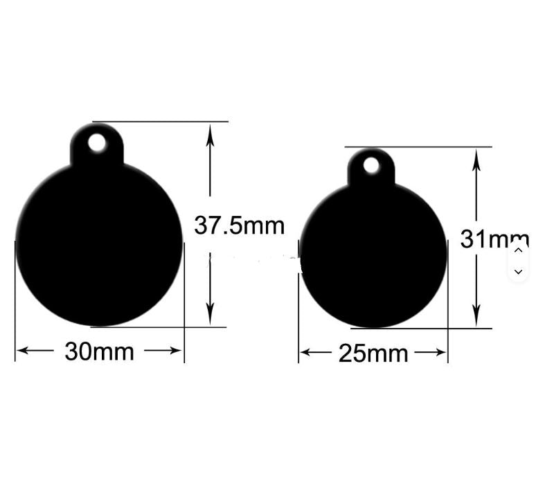 Cute Personalized Pet Name Tag – Double-Sided Round Engraved Dog Cat Accessory