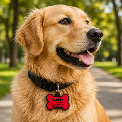 Personalized Silicone Bone Pet ID Tag – Custom Dog & Cat Name Tag with Phone Number