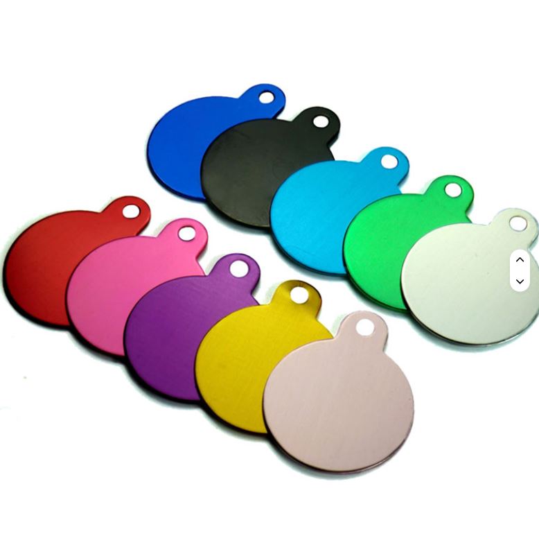 Cute Personalized Pet Name Tag – Double-Sided Round Engraved Dog Cat Accessory