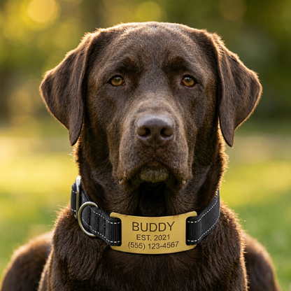 Personalized Rectangle Slide-On Pet ID Tag – Stainless Steel Custom Engraved Dog & Cat Collar Name Plate