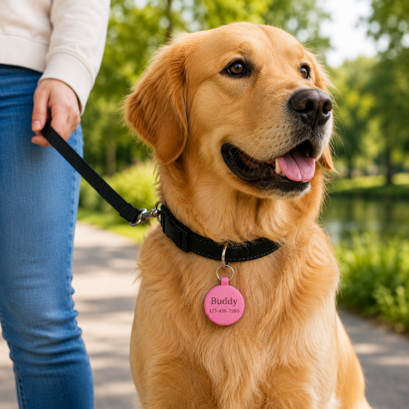 Personalized Round and Heart Silicone Pet Tag Engraved Dog Tag Cat Tag Silent Name Tag
