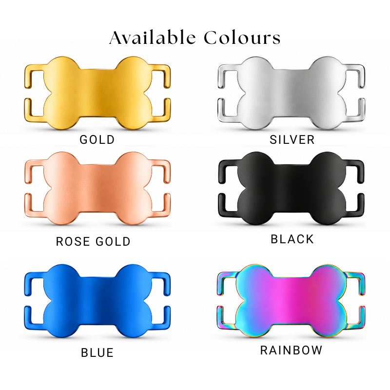 Personalized Slide-On Bone Pet ID Tag – Stainless Steel Custom Engraved Dog & Cat Collar Name Plate
