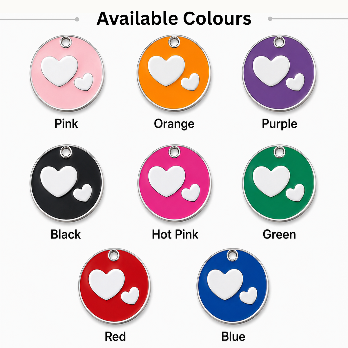 Personalized Enamel Double Heart Round Pet ID Tag, Custom Dog and Cat Name Tag with Phone Number (Copy)