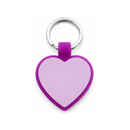 Personalized Round and Heart Silicone Pet Tag Engraved Dog Tag Cat Tag Silent Name Tag