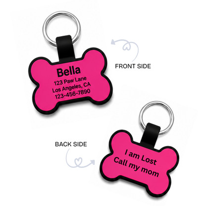 Personalized Silicone Bone Pet ID Tag – Custom Dog & Cat Name Tag with Phone Number