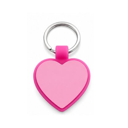 Personalized Round and Heart Silicone Pet Tag Engraved Dog Tag Cat Tag Silent Name Tag