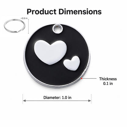 Personalized Enamel Double Heart Round Pet ID Tag, Custom Dog and Cat Name Tag with Phone Number (Copy)