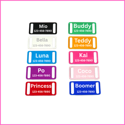 Personalized Slide-On Pet Tag – Engraved Silent Dog ID Tag, Noiseless Cat Collar