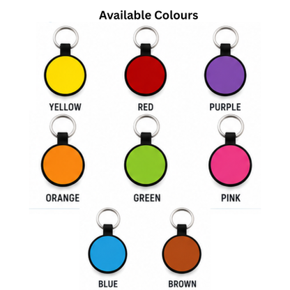 Personalized Silicone Round Pet ID Tag – Custom Dog & Cat Name Tag with Phone Number