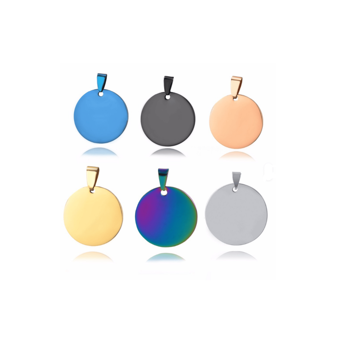 Custom Engraved Personalized Stainless Steel Dog Tags Round ID Dog Cat Tag