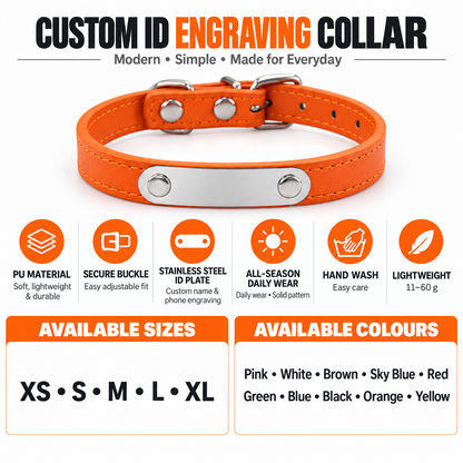 Personalized Rectangle Stainless Steel Slide-On Pet ID Tag – Custom Engraved Dog & Cat Collar Name Plate (Copy)