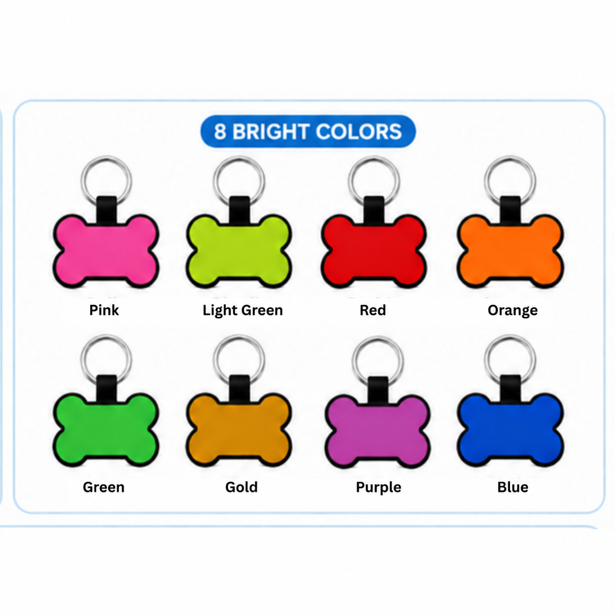 Personalized Silicone Bone Pet ID Tag – Custom Dog & Cat Name Tag with Phone Number