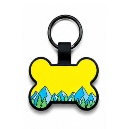 Personalized Scenic Silicone Bone Pet ID Tag – Custom Dog & Cat Name Tag with Phone Number