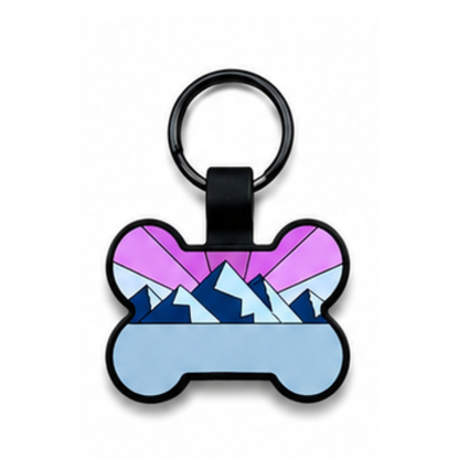 Personalized Scenic Silicone Bone Pet ID Tag – Custom Dog & Cat Name Tag with Phone Number