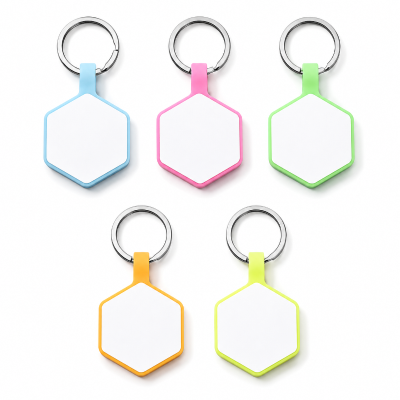 Personalized Glow-in-the-Dark Silicone Hexagon Pet ID Tag – Custom Dog & Cat Name Tag